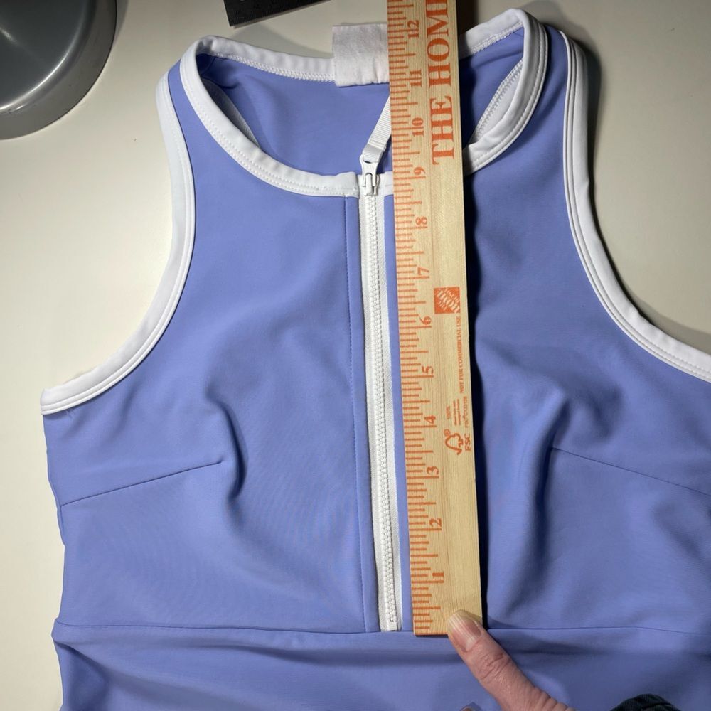 Athletic Dress W/ S Periwinkle Blue Zip Front Nwot - Picture 11 of 13